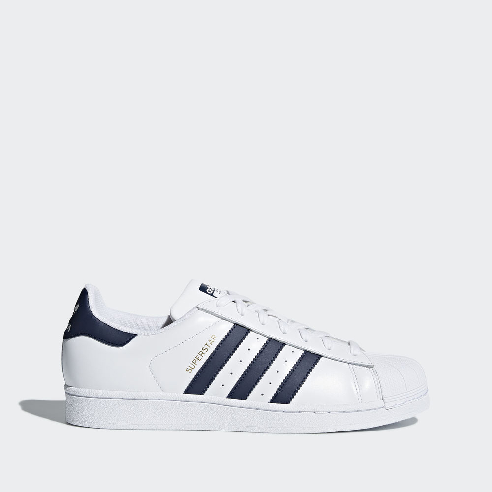 Adidas Superstar - Originals γυναικεια - Ασπρα/Σκουρο Μπλε/Ασπρα,Μέγεθος: EU 36 – 54 2/3 (627SYXEJ)